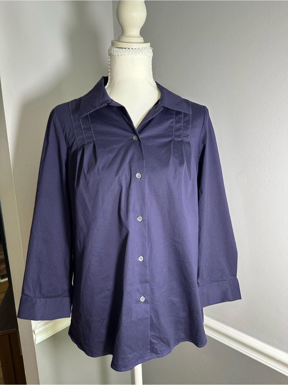 Theory Navy Blue Button-Down Shirt Small
